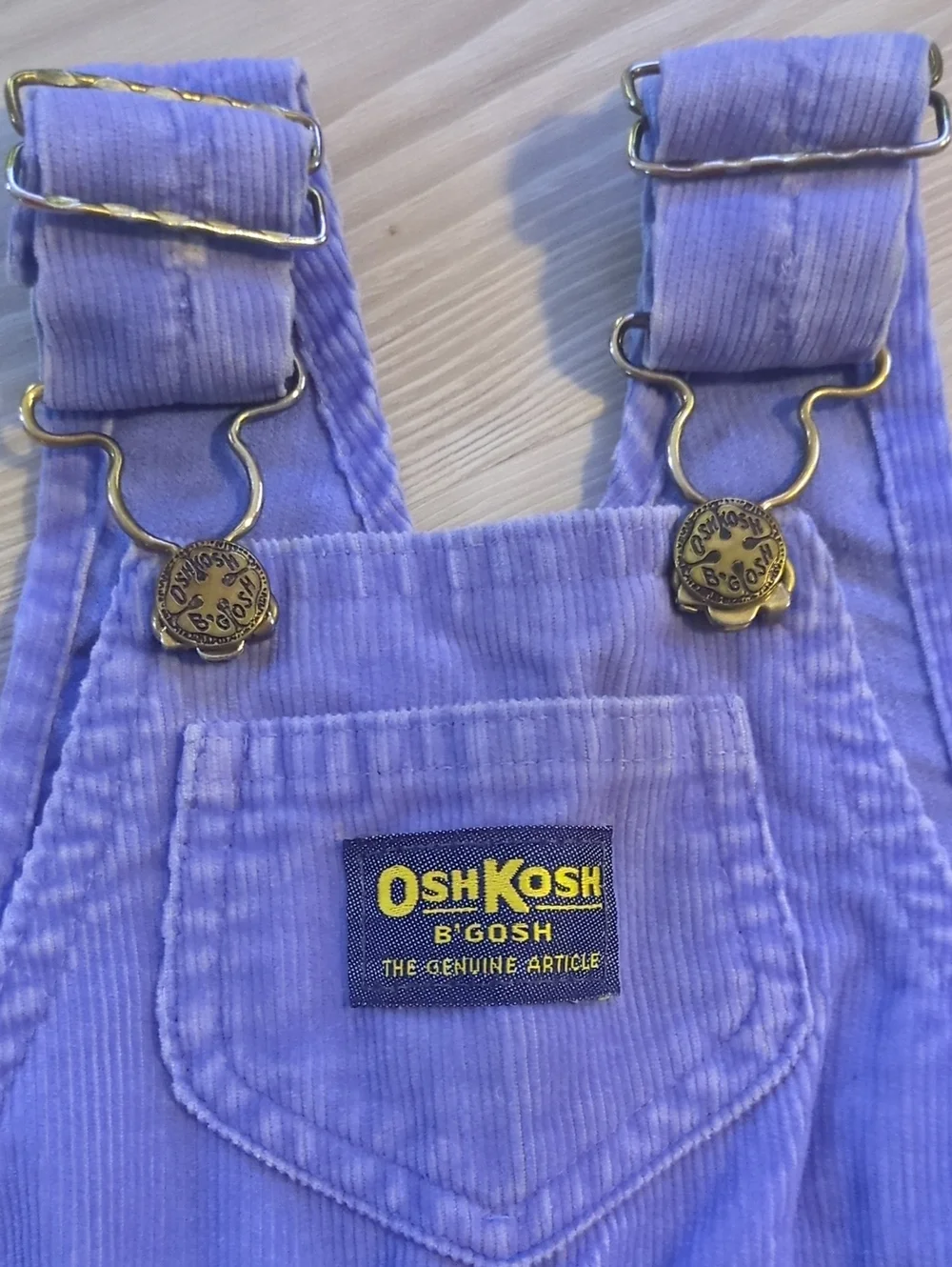Vintage OshKosh B'gosh Purple Corduroy Overalls 18 Months USA Vestback Toddler
